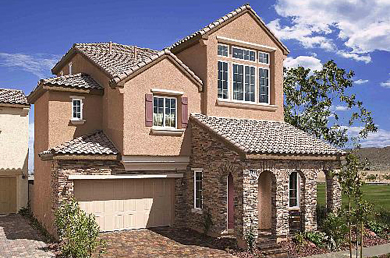 Exterior home painting in Las Vegas, Nevada. Spanish Trails painting company.